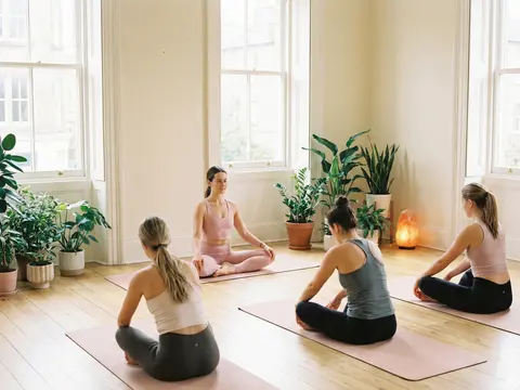 Wellness studio with meditation and group session space